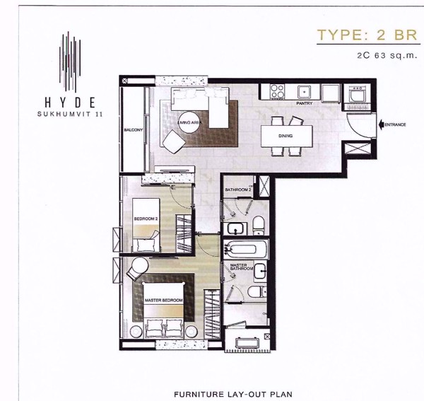 รูปภาพ 2 ห้องนอน คอนโด ในโครงการ Hyde Sukhumvit 11 เขตวัฒนา แขวงคลองตันเหนือ C10030