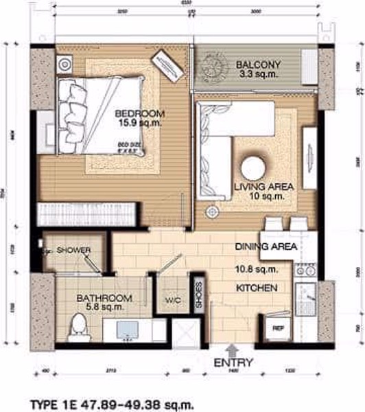 รูปภาพ 1 ห้องนอน Condo ในโครงการ Circle Living Prototype Makkasan Sub District C018246