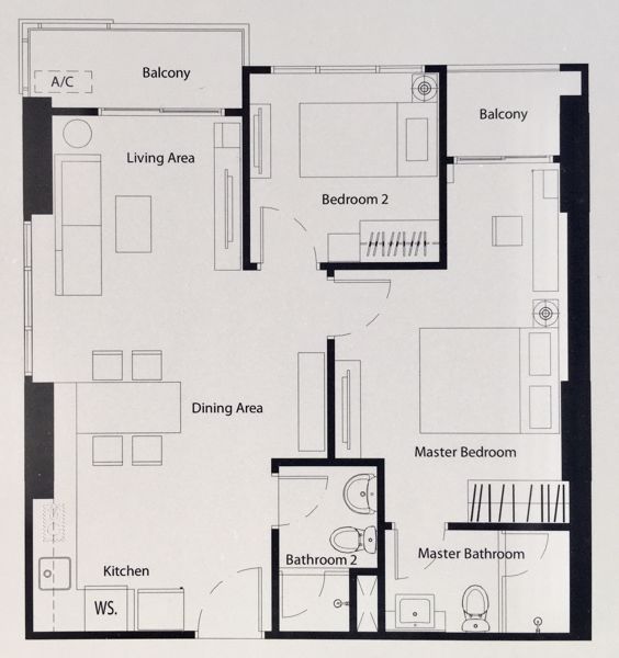 รูปภาพ 2 ห้องนอน Condo ในโครงการ Blocs 77 Phrakhanongnuea Sub District C020215